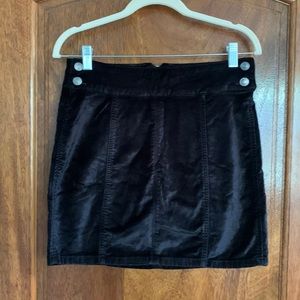 Free People velvet mini shirt with zipper and button details size 28